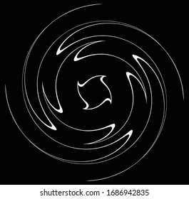 Monochrome, Wirbelformen. Verdrillte Helix-Elemente. Design für Dreharbeiten, Dreharbeiten und Dreharbeiten