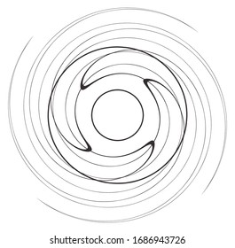 Monochrome, Wirbelformen. Verdrillte Helix-Elemente. Design für Dreharbeiten, Dreharbeiten und Dreharbeiten