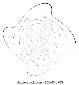 Monochrome volute, vortex shapes. Twisted helix elements. Rotation, spin and twist concept design