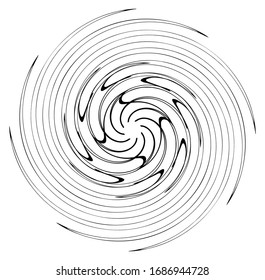 Forma volumétrica monocroma, vórtice. Elementos helix torcidos. Diseño de concepto de rotación, giro y giro