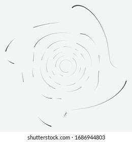 Monochrome volute, vortex shapes. Twisted helix elements. Rotation, spin and twist concept design