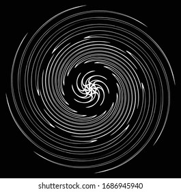 Forma volumétrica monocroma, vórtice. Elementos helix torcidos. Diseño de concepto de rotación, giro y giro