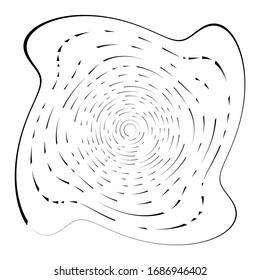 Monochrome volute, vortex shapes. Twisted helix elements. Rotation, spin and twist concept design