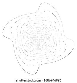 Monochrome volute, vortex shapes. Twisted helix elements. Rotation, spin and twist concept design