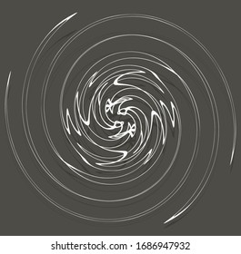 Forma volumétrica monocroma, vórtice. Elementos helix torcidos. Diseño de concepto de rotación, giro y giro