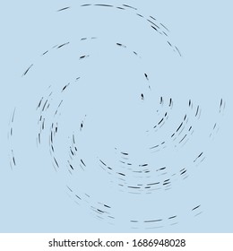 Monochrome volute, vortex shapes. Twisted helix elements. Rotation, spin and twist concept design