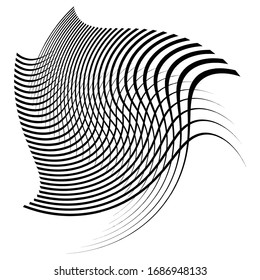 Monochrome volute, vortex shapes. Twisted helix elements. Rotation, spin and twist concept design