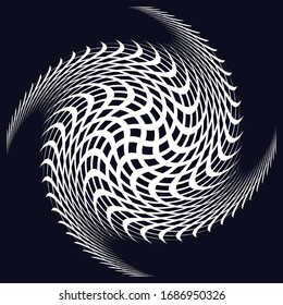 Forma volumétrica monocroma, vórtice. Elementos helix torcidos. Diseño de concepto de rotación, giro y giro
