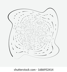 Monochrome volute, vortex shapes. Twisted helix elements. Rotation, spin and twist concept design
