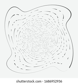 Monochrome volute, vortex shapes. Twisted helix elements. Rotation, spin and twist concept design