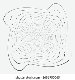 Monochrome volute, vortex shapes. Twisted helix elements. Rotation, spin and twist concept design