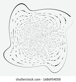 Monochrome volute, vortex shapes. Twisted helix elements. Rotation, spin and twist concept design