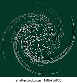 Monochrome volute, vortex shapes. Twisted helix elements. Rotation, spin and twist concept design