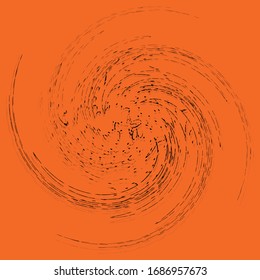 Monochrome volute, vortex shapes. Twisted helix elements. Rotation, spin and twist concept design