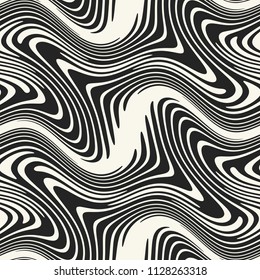 Monochrome Warp Striped Textured Pattern