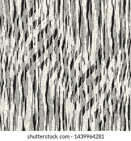 Monochrome Washed Effect Twisted Stroke Textured Distressed Background. Seamless Pattern.