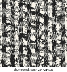 Monochrome Washed-Out Canvas Effect Mottled Textured Striped Pattern