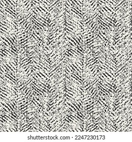 Monochrome Washed-Out Effect Textured Herringbone Pattern