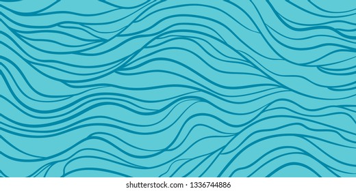 Monochrome wave pattern. Colorful wavy background. Hand drawn lines. Stripe texture. Doodle for design. Line art. Colored wallpaper