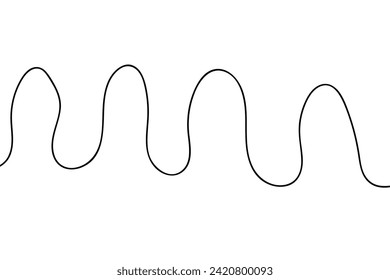 Monochrome wave pattern. Wavy background. Hand drawn lines. Hair texture. Doodle for design. Line art. Black and white wallpaper
