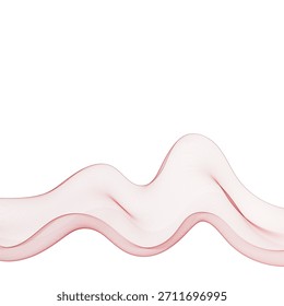 Monochrome wave of thin red lines dynamically moving on a clean white isolated background. Eps 10