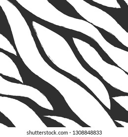 Monochrome waves pattern. Abstract wavy vector background 