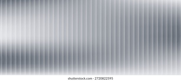 Ondas monocromáticas com camadas verticais transparentes e deslocamentos suaves de opacidade. Efeito de vidro distorcido abstrato, mínimo e texturizado na paleta de tons de cinza. Ilustração vetorial para design futurista
