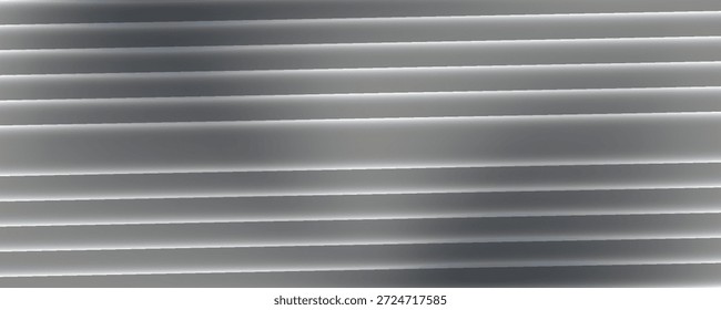 Ondas monocromáticas com camadas verticais transparentes e deslocamentos suaves de opacidade. Efeito de vidro distorcido abstrato, mínimo e texturizado na paleta de tons de cinza. Ilustração vetorial para design futurista

