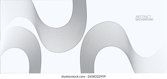 Monochrome Wavy Line Abstract Background with Smooth Curves and Minimal Design