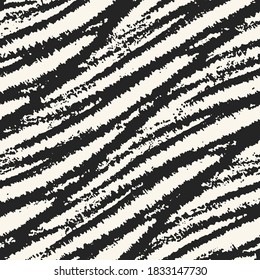 Monochrome Wavy Striped Zebra Pattern