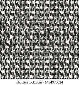 Monochrome Wavy Stroke Ornate Canvas Textured Distressed Background. Seamless Pattern.