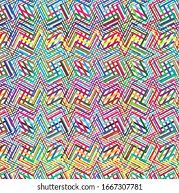 Monochrome wavy, zig-zag, curvy, criss-cross intersected, interlocked, interlace lines abstract texture, pattern