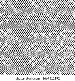 Monochrome wavy, zig-zag, curvy, criss-cross intersected, interlocked, interlace lines abstract texture, pattern