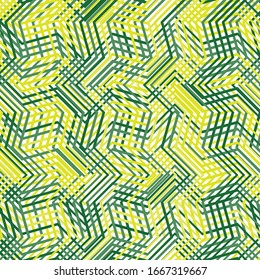 Monochrome wavy, zig-zag, curvy, criss-cross intersected, interlocked, interlace lines abstract texture, pattern