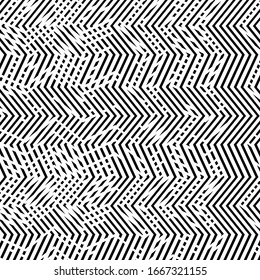 Monochrome wavy, zig-zag, curvy, criss-cross intersected, interlocked, interlace lines abstract texture, pattern