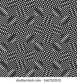 Monochrome wavy, zig-zag, curvy, criss-cross intersected, interlocked, interlace lines abstract texture, pattern