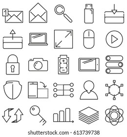Monochrome Web Icon Set Vector Shapes