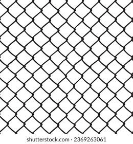  Monochrome web illustration. Grid metal chain-link seamless pattern. vector graphics.