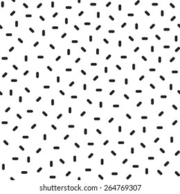 Monochrome White and Black Geometric Seamless Pattern. Vector Texture with Granules.