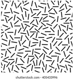 Monochrome White and Black Geometry. Black and white ornament.Seamless Pattern. Vector Texture with stick. Hipster pattern. Trendy pattern.Modern pattern.