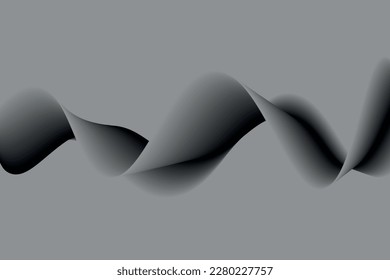 monochrome. white and black wave. abstract background, suitable for landing page and computer desktop background. 3d vector
