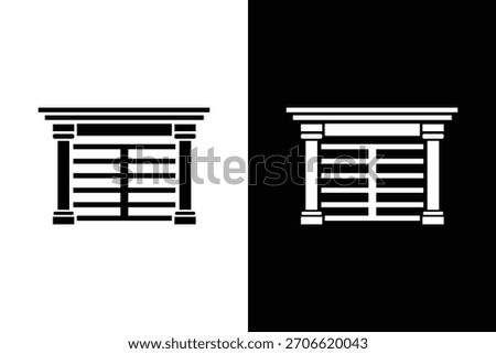 Monochrome window silhouette on split background