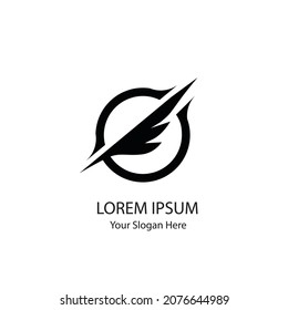monochrome wing circle logo speed