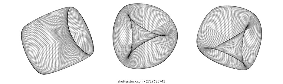 Forma abstracta en perspectiva, forma geométrica abstracta 3D con líneas limpias y profundidad, estilo tecnológico mínimo, concepto de fondo futurista para el diseño y la visualización moderna