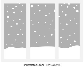 Monochrome Wnter Snowfall Simple window