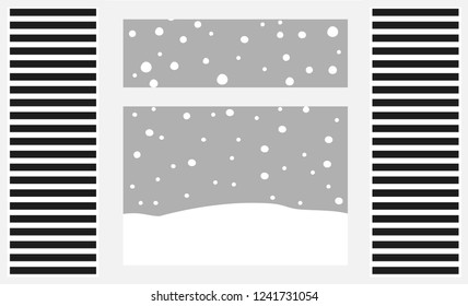 Monochrome Wnter Snowfall Simple window