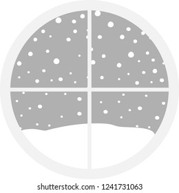 Monochrome Wnter Snowfall Simple window
