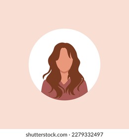 Monochrome woman avatar silhouette. User icon vector in trendy flat design.