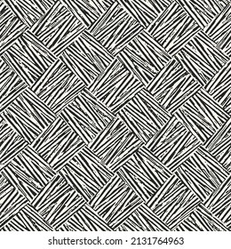 Monochrome Wood Grain Textured Checked Pattern