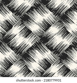 Monochrome Wood Grain Textured Checked Pattern